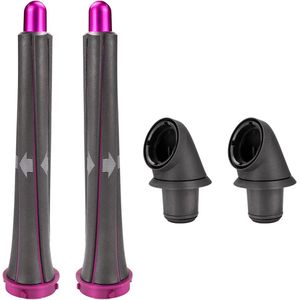 Geschikt voor 2 Stukken 20mm/0.78 Inch Lange Haar Curling Barrels voor Dyson Airwrap Styler Attachment met 2 Adapter voor Dyson HD01 HD02 HD03 HD04 HD08 HD15 HD16, Omzetten van Haardroger naar Curling Iron