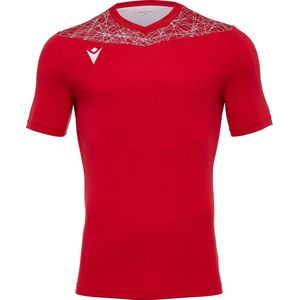 Macron Nash Shirt Korte Mouw Kinderen - Rood / Wit | Maat: 7-8 Y