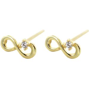 Silventi 9NBSAM-G190506 Gouden Oorknopjes - Zirkonia - Infinity - 5 x 2,8 mm - 14 Karaat - Goud