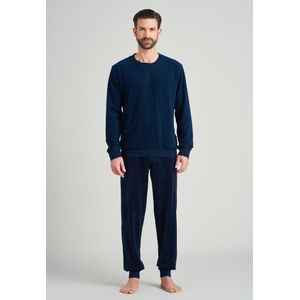 Schiesser heren pyjama badstof - Blue Stripe - maat 60 - 58 - Blauw