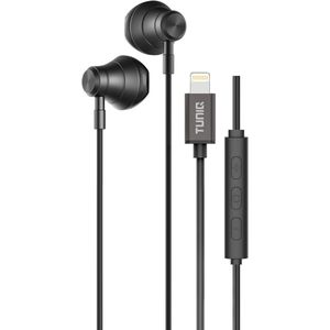TUNIQ Zearte Bedrade Oortjes Lightning - Aluminium Oordopjes met Microfoon - Kraakhelder Geluid, Diepe Bas en Comfortabele Pasvorm - Geschikt voor iPhone en iPad