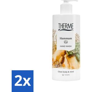 2 x Therme - Hammam - Handzeep - Hydraterend - Verzorgend - 300ml - Hammam Zeep - Handzeep - Hydraterende Handzeep - Verzorging - Cederhout Geur