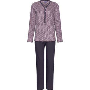 Pastunette Dames Pyjama katoen met lange mouwen - Donkergrijs - 38