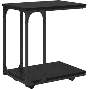 Bijzettafel met wielen 50x30x55 cm bewerkt hout