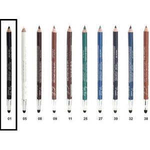 Easy Paris - Oogpotlood en Lippotlood - Extra Waterproof - Zwart - Met puntenslijper en smudger/vervager - Nummer 001