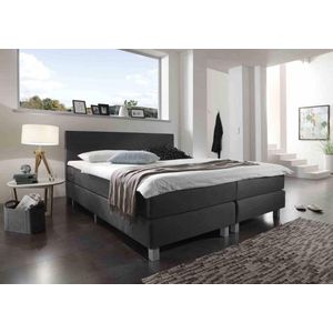 Boxspring Bravo - 90x210 cm - Luxe Pocketvering - Stof Antraciet