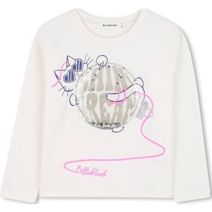 Billieblush - U21405 - T-shirt - Meisjes - Lange Mouwen - Katoen - 3D Glitter Stempel
