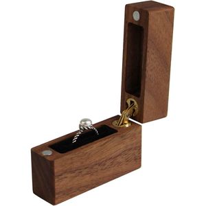 Massief Houten Walnoot Ring Doos Sieraden Doos Opbergdoos