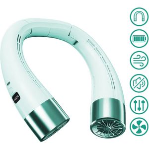 Nekventilator met Display - Nek Ventilator - Halsventilator - Draagbare Nek Ventilator - Gezichtsventilator - Hals Ventilator - Nekventilator - Nek Ventilator Oplaadbaar USB - Groente
