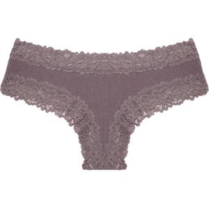 Sexy Dames Slip met Kant - Nude - Onderbroek 95% Katoen - Dames Lingerie / Ondergoed - Brazilian String - Maat M