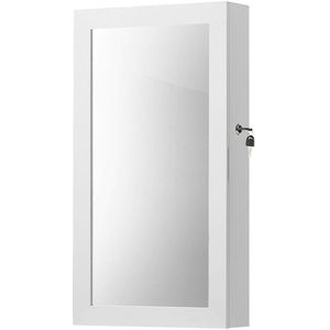 FURNIBELLA - Stijlvol Hangend Sieradenkastje – Compact en Elegant voor Jouw Sieraden -Wit