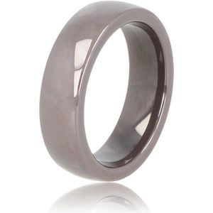 My Bendel Onbreekbare keramieken ring grijs 6 mm - Mooi blijvende brede ring-grijs/taupe - Draagt heerlijk en onbreekbaar - Met luxe cadeauverpakking