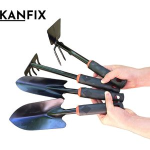 KanFix® 4-Delige Tuingereedschap Set - Tuinsetje - Hark - Smalle Spatel - Brede Spatel - Tuinschoffel met Klauwen