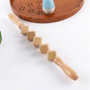 Houten Massageroller - Anti Cellulite - 5 Vierkante Wielen - Massage Apparaat - Massageroller - Massage