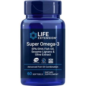 Life Extension - Super Omega-3 EPA/DHA met Sesam Lignans & Olijf Fruit Extract - 60 gelcapsules - Visolie - Voedingssupplement