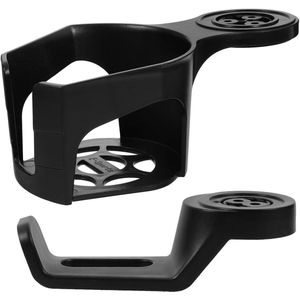 Brenzoos - Computerbureau Accessoires - Bekerhouder en Hoofdtelefoon Houder - Zwart Voor een opgeruimd kantoor - ideaal voor het opladen van je mobiele telefoon met handige briefpapier opslag. Geschikt voor games. Set van 2 stuks.