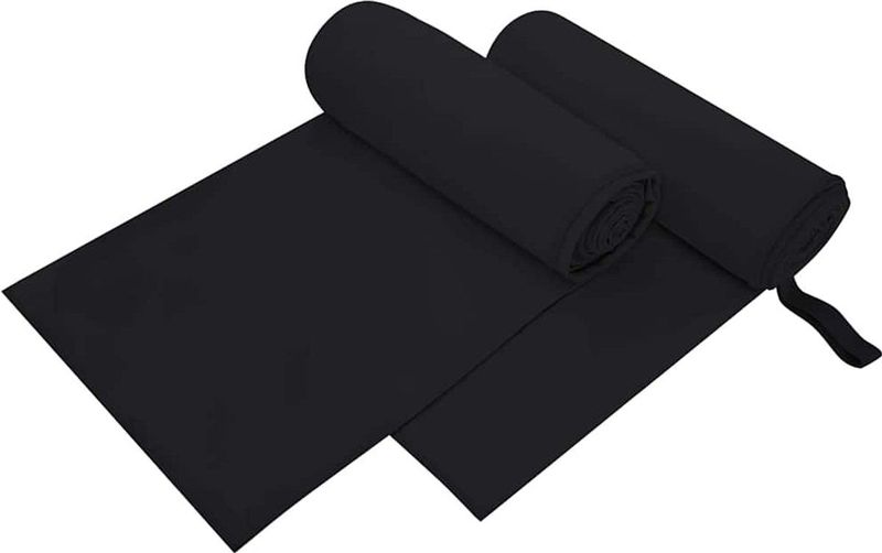 vidaXL - Sporthanddoeken - Zwart - 200 x 100 cm - 2 stuks - Polyester en Polyamide