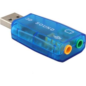 Qost - Externe USB (3D) Geluidskaart Adapter - Sound Card - Audio Kaart Dongle - USB 5.1 geluidskaart - Windows 2000 / XP. USB 2.0