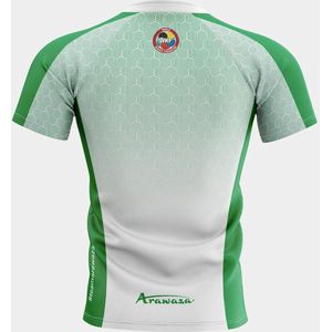 T-shirt Arawaza | dry-fit | wit-groen (Maat: L)