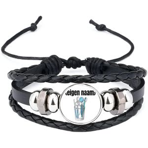 Akyol - tandarts materiaal met eigen naam armband zwart - Tandarts - mondhygiënisten/tandartsen - iemand die tandarts is of mondhygiënist - verjaardag - cadeau - kado - geschenk