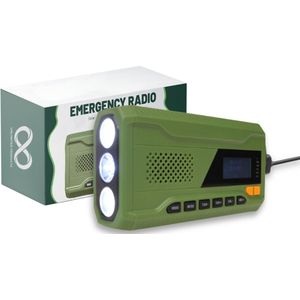 Noodradio - Solar - Opwindbaar - Handslinger - Powerbank - Zonne-energie - Zaklamp - Opwindbare Radio - Noodpakket