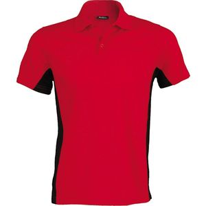 Kariban Heren Poloshirt met korte mouwen (Dual Colour) (Rood/zwart)