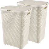 Curver Style Wasmand met Deksel - 60L - 2 stuks - Wit