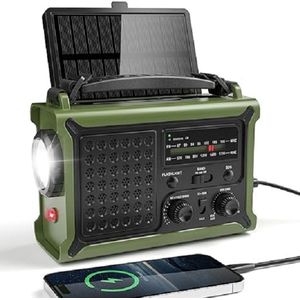 Heidat - Noodradio - Opwindbare Radio - Solar Powerbank 12000 mAh - Wereldontvanger