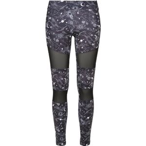 Urban Classics - Tech Mesh AOP blackuniverse Sportlegging - S - Zwart