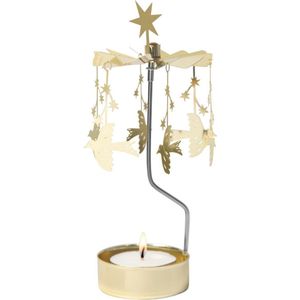 Pluto - Theelicht Carrousel - Goud - Vredesduiven