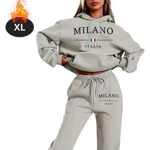 Nivard Joggingpak - Huispak - Volwassenen - Trainingspak - Comfortabel - Joggingsbroek - Tracksuit - Dames - Winter - Lichtgrijs - XL