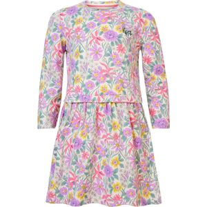 Noppies Girls Dress Ellaville long sleeve all over print Meisjes Jurk - Whitecap Gray - Maat 98