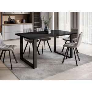 Meubella - Eetkamertafel Butter - Hoogglans zwart