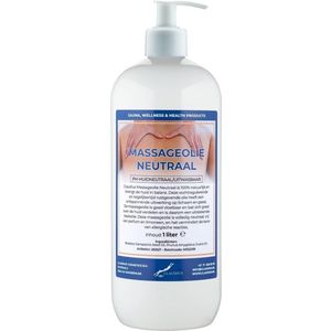 Massageolie Neutraal 1 liter met witte pomp - 100% natuurlijk - biologisch en koud geperst