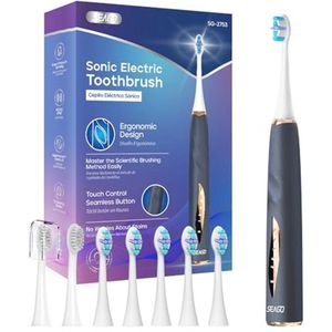 Elektrische Tandenborstel met 8 Opzetborstels en Druksensor - 5 Poetsmodi en Ergonomisch Ontwerp