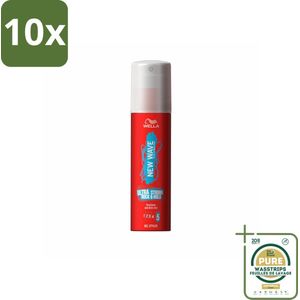 10 x Wella – New Wave Fix & Go Ultra Strong – Haargel – 100 ml - Grootverpakking - Haargel Styler - Ultra Strong Fixatie - Rock And Hold Haargel - Haargel 100 Ml - Haargel Voor Strak Haar