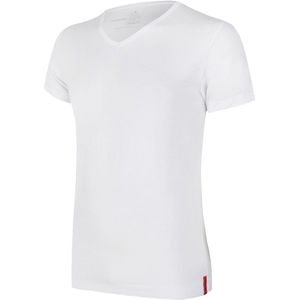 Undiemeister T Shirt Heren - Slim Fit T-shirt - Anti-transpirant - Chalk White (Wit) - Mellowood Tencel - Ademend en Temperatuurregulatie - Korte mouwen - V-Hals - Maat S