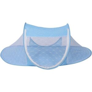 Babybedje Luifel Klamboe, Opvouwbaar Anti-Bug Tent Draagbaar Kinderbed Wieg Luifel Reisbed Speelscherm Blauw