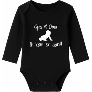 Romper Opa & Oma ik kom eraan - zwart - lange mouw