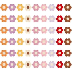 54 Pcs Floral Iron On Patches - 9 Kleuren Schattige Bloemen - Borduurapplicaties voor Kleding - Jassen - Jeans - Broeken - Jurken - Rugzak