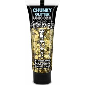 Paintglow Chunky glittergel voor lichaam en gezicht - goud - 12 ml - Glitter schmink