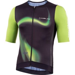 Nalini Heren Fietsshirt korte mouwen - wielrenshirt Groen Zwart - LASER JERSEY Green/Black - M