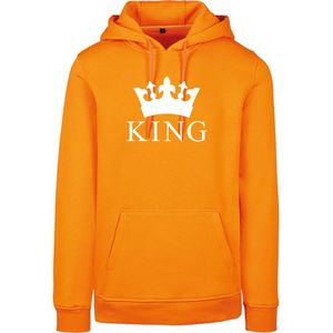 Hoodie King-Oranje - Wit-S