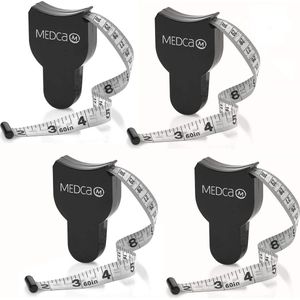 Meetlint voor Lichaamsmetingen - 4 Pack Intrekbare Meetlinialen voor Fitness en Lichaamsvetmeting