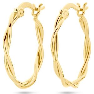 Zilver Verguld (Geel) Oorringen Gedraaide Buis 2,0 MM 1 Micron 2103398