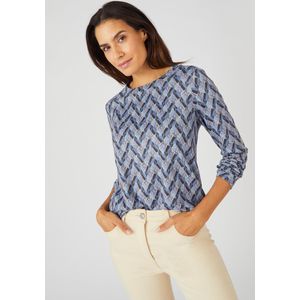 Damart - T-shirt geborsteld warm tricot - Dames - Blauw - S