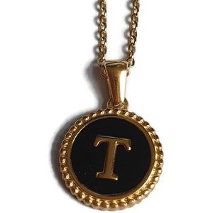 Stalen dames ketting letter goudkleur