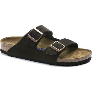 Birkenstock Arizona donkerbruin suède zacht voetbed regular sandalen uni (951311)