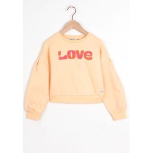 Sissy-Boy - Pastel oranje sweater met badstof print