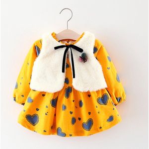Baby Garden baby jurk vest setje - Geel maat 74